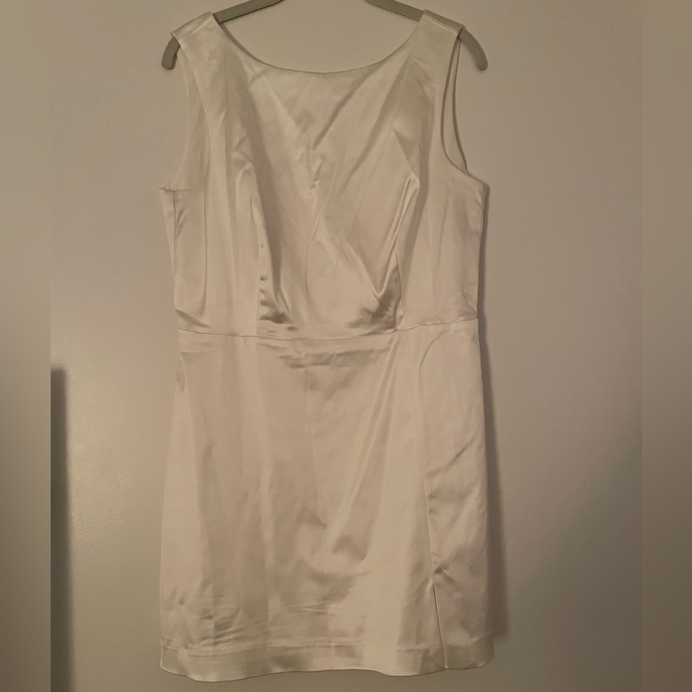 White Satin Low Back Dress